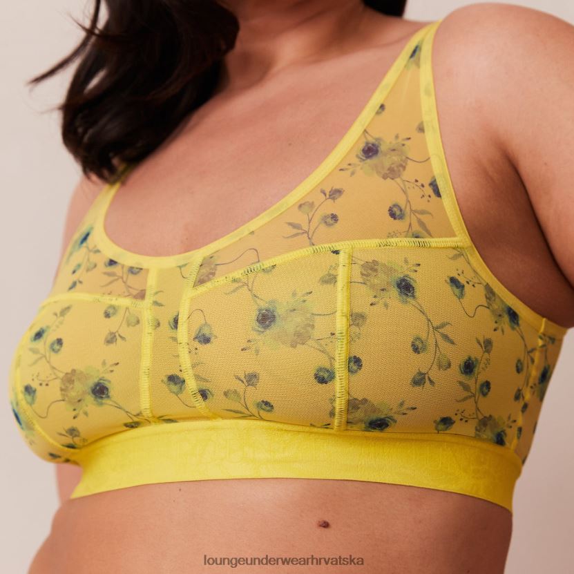 hr Lounge žene cvjetni mrežasti set bralette & tange žuta boja N0V4DZ229 donje rublje - Image 12