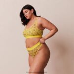 hr Lounge žene cvjetni mrežasti set bralette & tange žuta boja N0V4DZ229 donje rublje - Image 3
