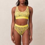 hr Lounge žene cvjetni mrežasti set bralette & tange žuta boja N0V4DZ229 donje rublje - Image 5