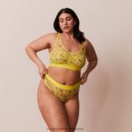 hr Lounge žene cvjetni mrežasti set bralette & tange žuta boja N0V4DZ229 donje rublje - Image 9