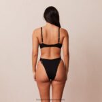 hr Lounge žene rebrasti balkonski set grudnjaka i tangi/gaćica crno N0V4DZ73 donje rublje - Image 20
